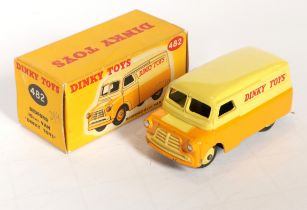 Dinky Toys 482 Bedford "Dinky Toys" Delivery Van - Two-Yellow, ridged hubs