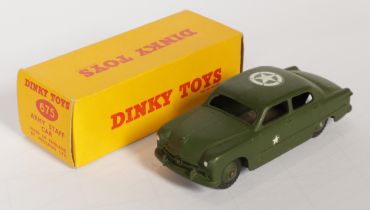 Dinky Toys 675 Ford Fordor Sedan "Army Staff" Car - Green including ridged hubs, white star to ro...