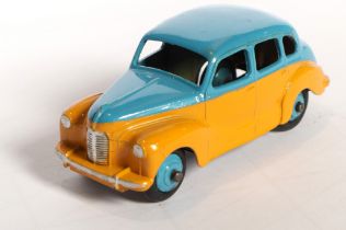 Dinky Toys 152/40D Austin Devon Saloon - Two-Tone Yellow, mid-blue including ridged hubs, silver ...