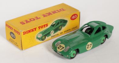 Dinky Toys 163 Bristol 450 Sports Coupe - Green body with mid-green ridged hubs, silver trim and ...