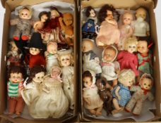 Dolls, a collection of twenty-three hard plastic, composition and other vintage ex…