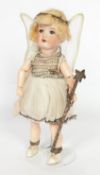 Armand Marseille bisque doll, dressed as a fairy, German, circa 1910, impressed 39…