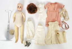 SFBJ French bisque antique doll, 1920s, impressed SFBJ 60 PARIS 3/0, fixed brown e…
