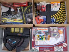 Dapol and Matchbox plus similar, a large group of slot cars, track and accessories