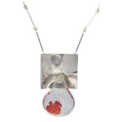 Lapponia 'Big Drop' Sterling silver necklace with acrylic by Björn Weckström