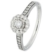 18K White gold ring set with approx. 0.43 ct. diamond 