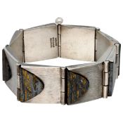 Sterling silver bracelet set with tiger's eye by Uwe Helmuth Moltke