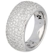 18K White gold pavé ring with approx. 0.825 ct. diamond