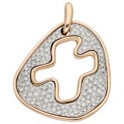 18K Bicolour gold pendant set with approx. 0.90 ct. diamond 