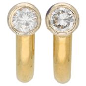 18K Yellow gold stud earrings set with approx. 0.38 ct. diamonds