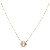 18K Rose gold solitaire pendant set with diamonds, HRD certified