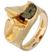 Lapponia 'Polyfemos' 14K Yellow gold ring set with copper ore by Björn Weckström