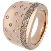 18K Rose gold ring set with approx. 0.59 ct. diamond 