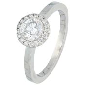 18K White gold ring set with approx. 0.92 ct. diamond