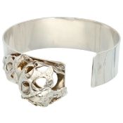 Sterling silver 'Caged Crystal' bracelet by Peter Von Post