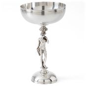Christofle Neoclassical style tazza, model Bacchus, Paris ca. 1970-1980, silver-plated