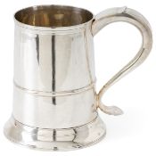 George III tankard, John Langlands I & John Robertson I, Newcastle ca. 1790, silver