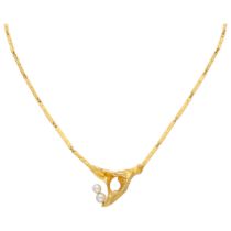 Lapponia 14K Yellow gold necklace set with pearls