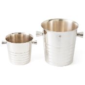 Christofle champagne cooler and ice bucket (2), model Folio, Paris ca. 1995, silver-plated