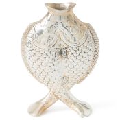 Émile Reiber vase 'Deux Poissons', Christofle, Paris ca. 1970-1980, silver-plated