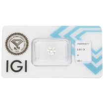 0.85 ct. Round Brilliant IGI certified natural diamond