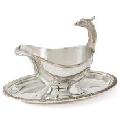 Christofle sauce boat, model Malmaison, Paris 1980-1990, silver-plated