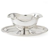 Christofle sauce boat, model Perles, Paris 2000/2010, silver plated