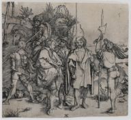 A. Dürer. Die sechs Kriegsleute, um 1495. Kupferstich.