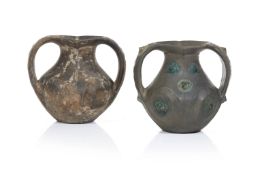 Two small Sichuan black pottery amphorae