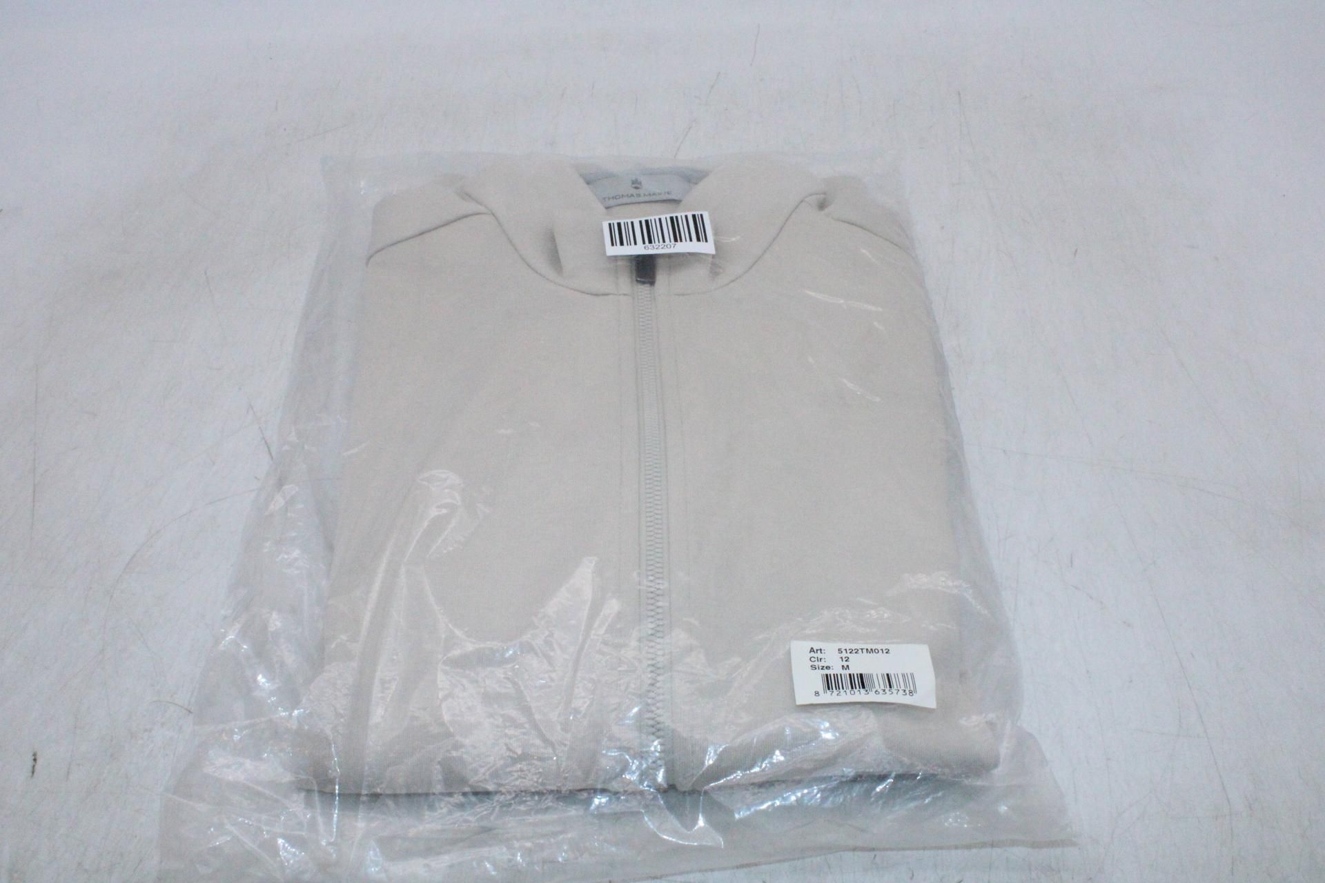 Thomas Maine Interlock Full Zip Sweat Top, Beige, Size M