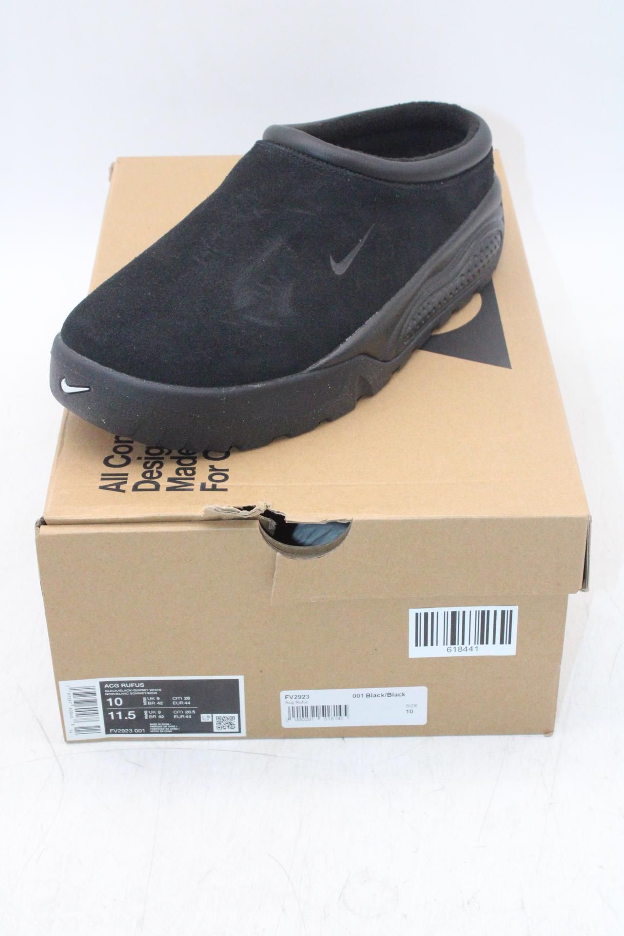 Nike ACG Rufus, Black/Summit White, UK 9. Box damaged