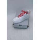 Nike Air Force 1 '07 Trainers, White/Red, UK 3.5. Box damaged