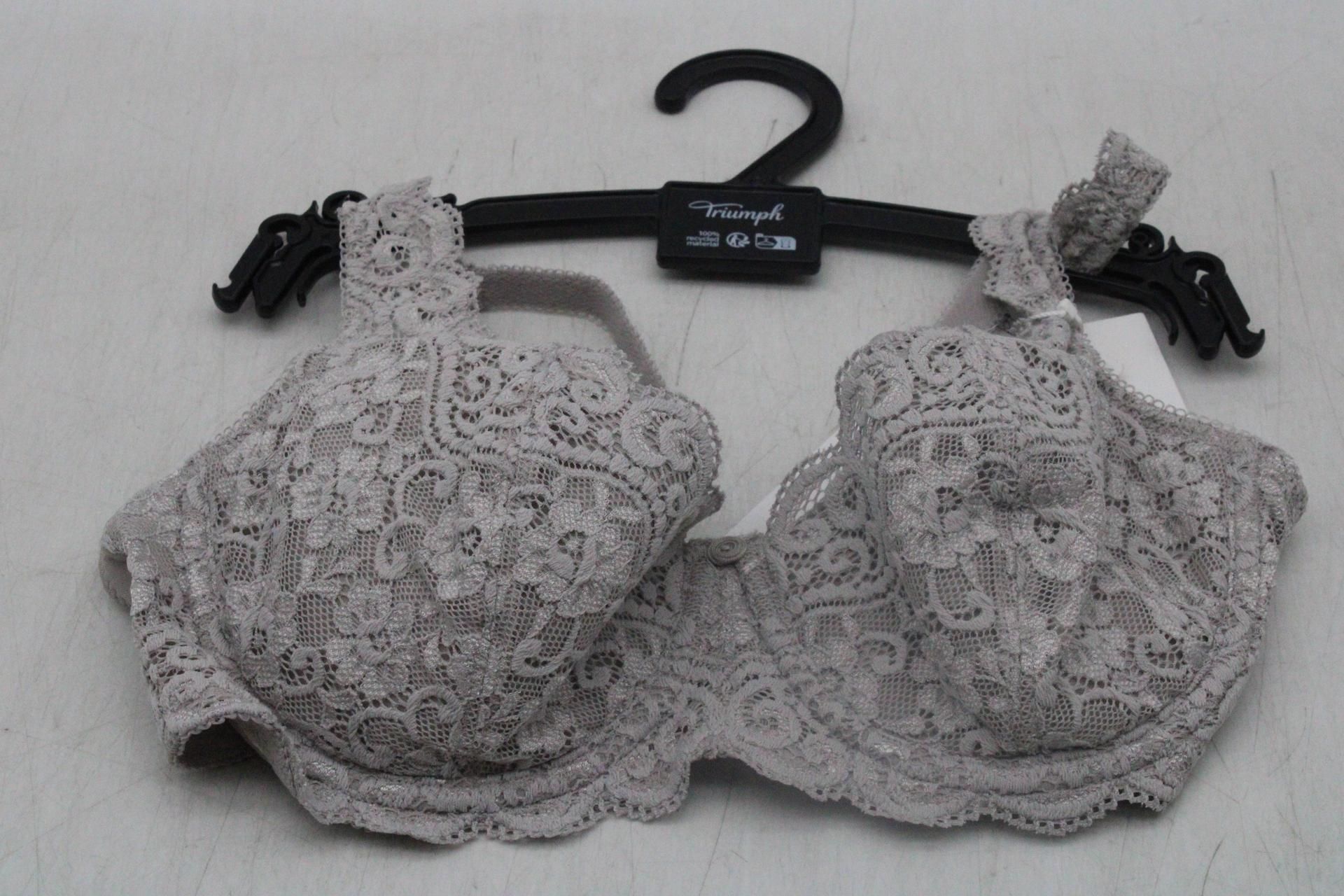 Two Triumph Amourette WHP Half Cup Bra, Grey, UK 1x 38 B, 1x 38 C