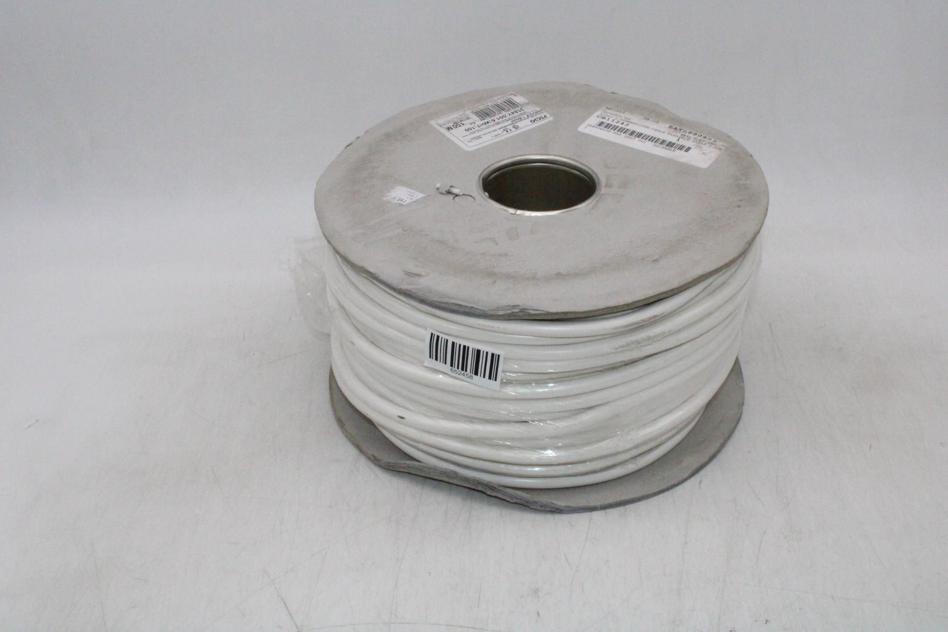 Pesco 15 Amps 1.50mm Four Core Round Flexible Cable, White, 100M