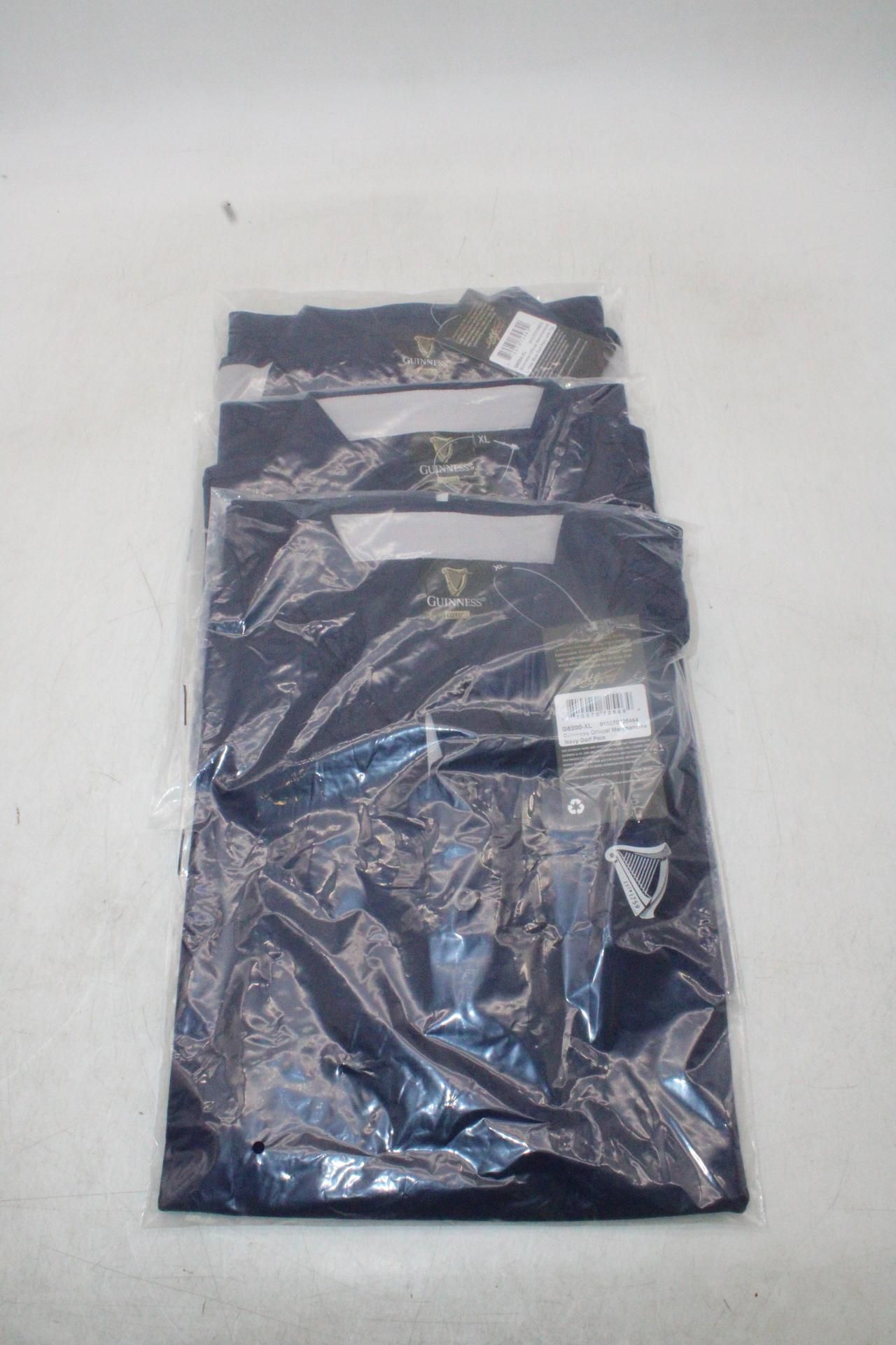 Two Guinness Men's Official Performance Half Zip Golf Polo Shirt, Navy/Grey Size S