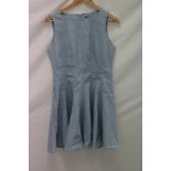 Maje Short Flared Cotton Dress, Blue, Size 42, Sight Marks