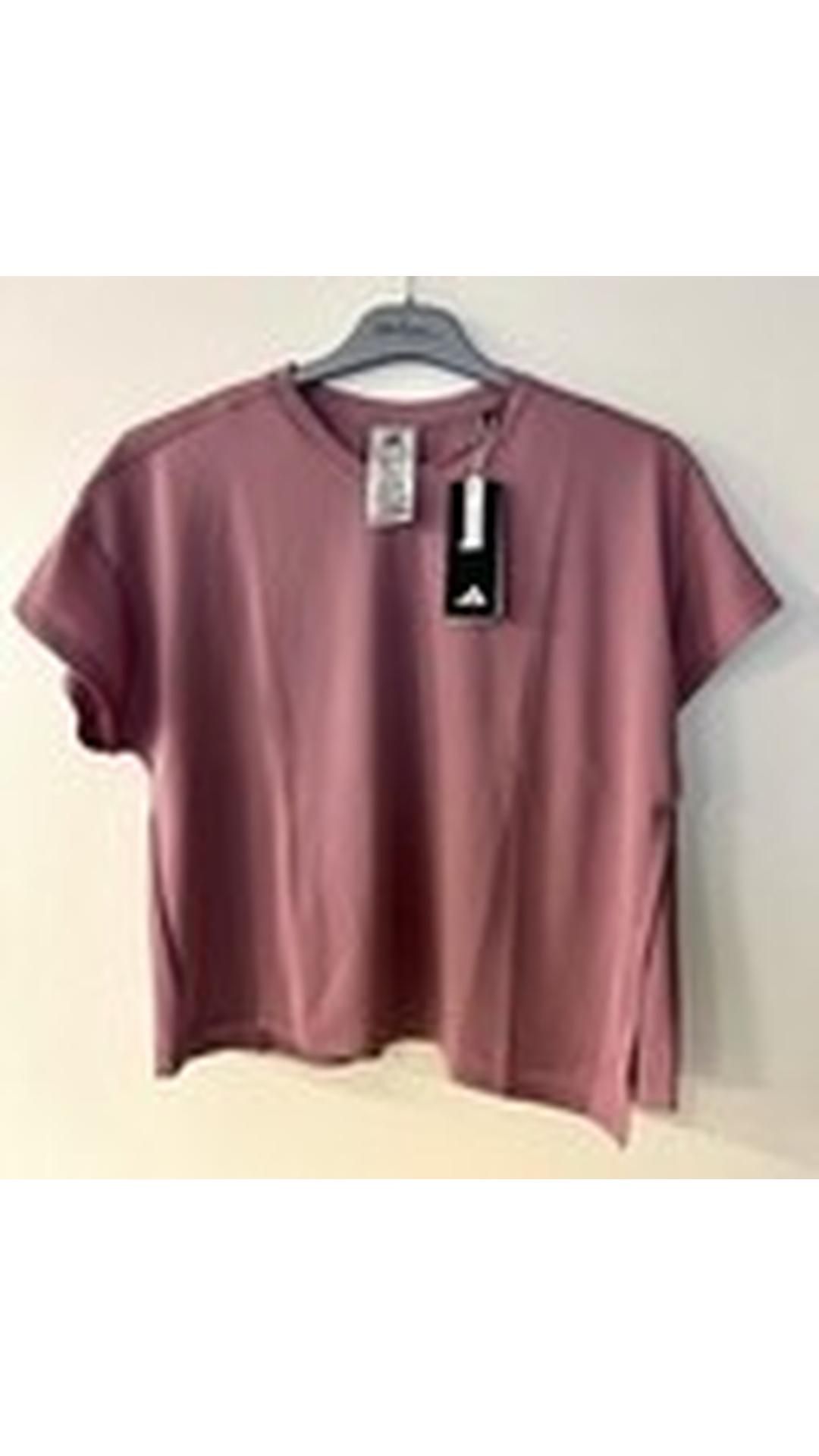 Three Adidas Women's Hiit Qb Tee T-Shirt, Pink, Size XS