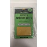 Fifteen Packs of Assorted Sandpaper Sheets, 10 Pieces Per Pack