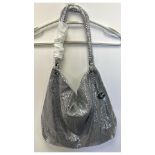 Carvela Armour Hobo Shoulder Bag, Silver