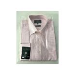 Four Woods of Shropshire Men's Shirts, Pink Stripe, Size 16.5