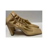 Wandler Women's Square Toe Leather Shoes, Sand, EU 39