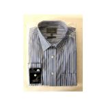 Three Woods of Shropshire Men's Double Stripe Shirt, Blue, Size 17