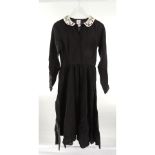 Son De Flor Women's Classic Dress with Garden Collar, Black, Size XXS