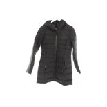 Abercrombie & Fitch Women's Long Stretch Lightweight Puffer Jacket, Black, Size M