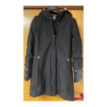 Geox Women's Gritah Long Parka Jacket, Black, Size UK 6