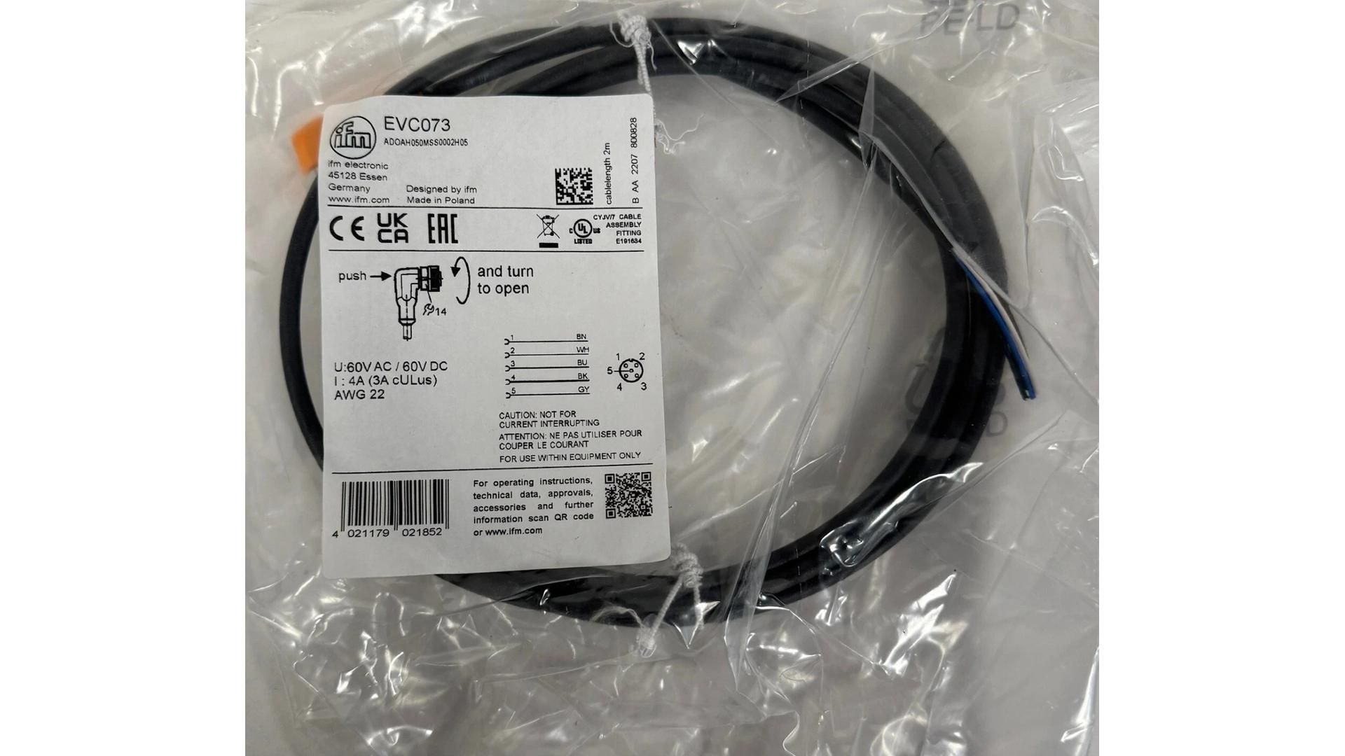 Six M12 Sensor Cables Ifm Electronic EVC073