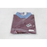 Baileys Denim Collar Solid Pique Polo Shirt, Burgundy, Size 3XL