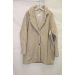Daily Ritual Teddy Bear Coat, Sand, Size XL
