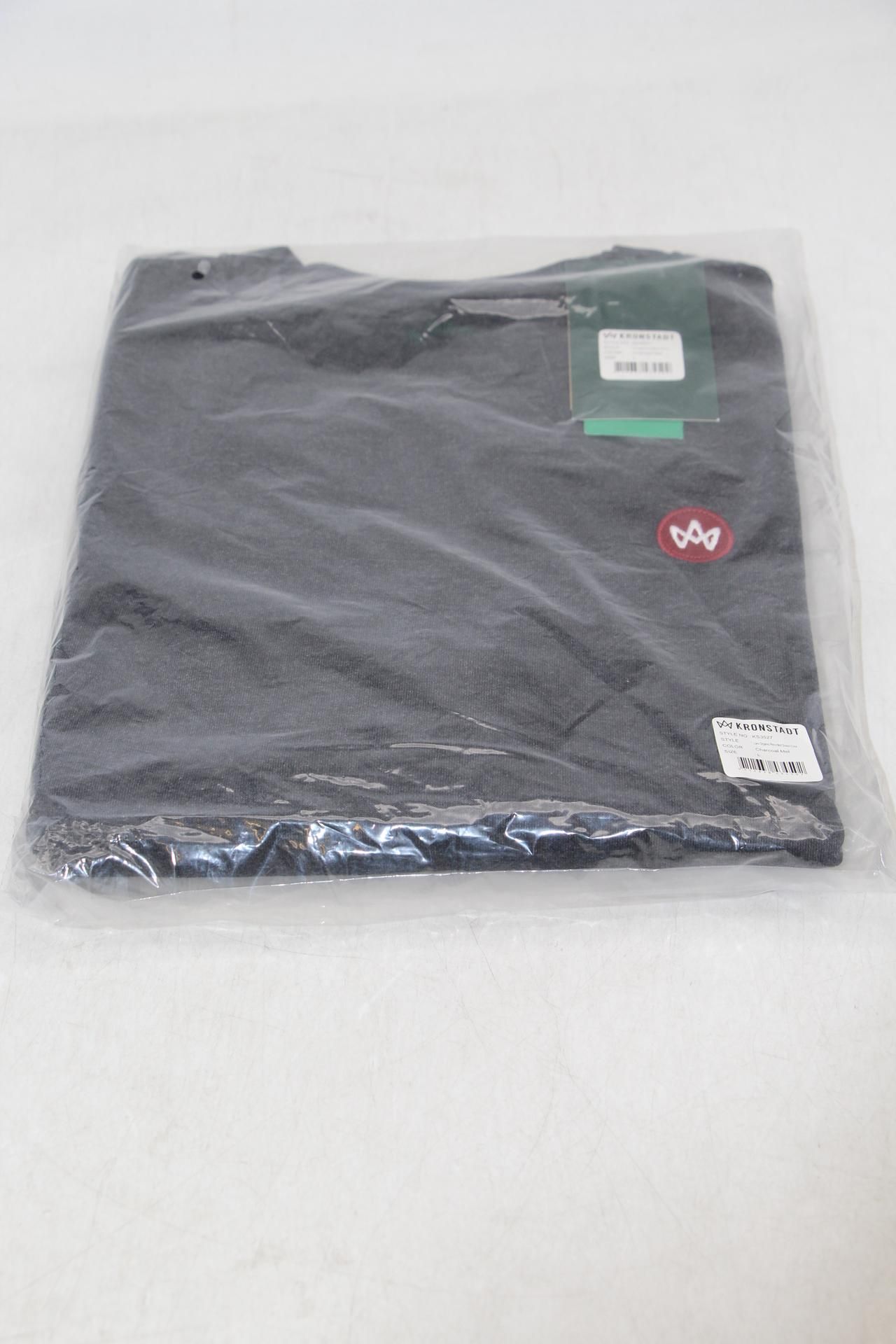 Two Kronstadt Lars Organic Crew Sweater, Charcoal Mel, 1x L & 1x M