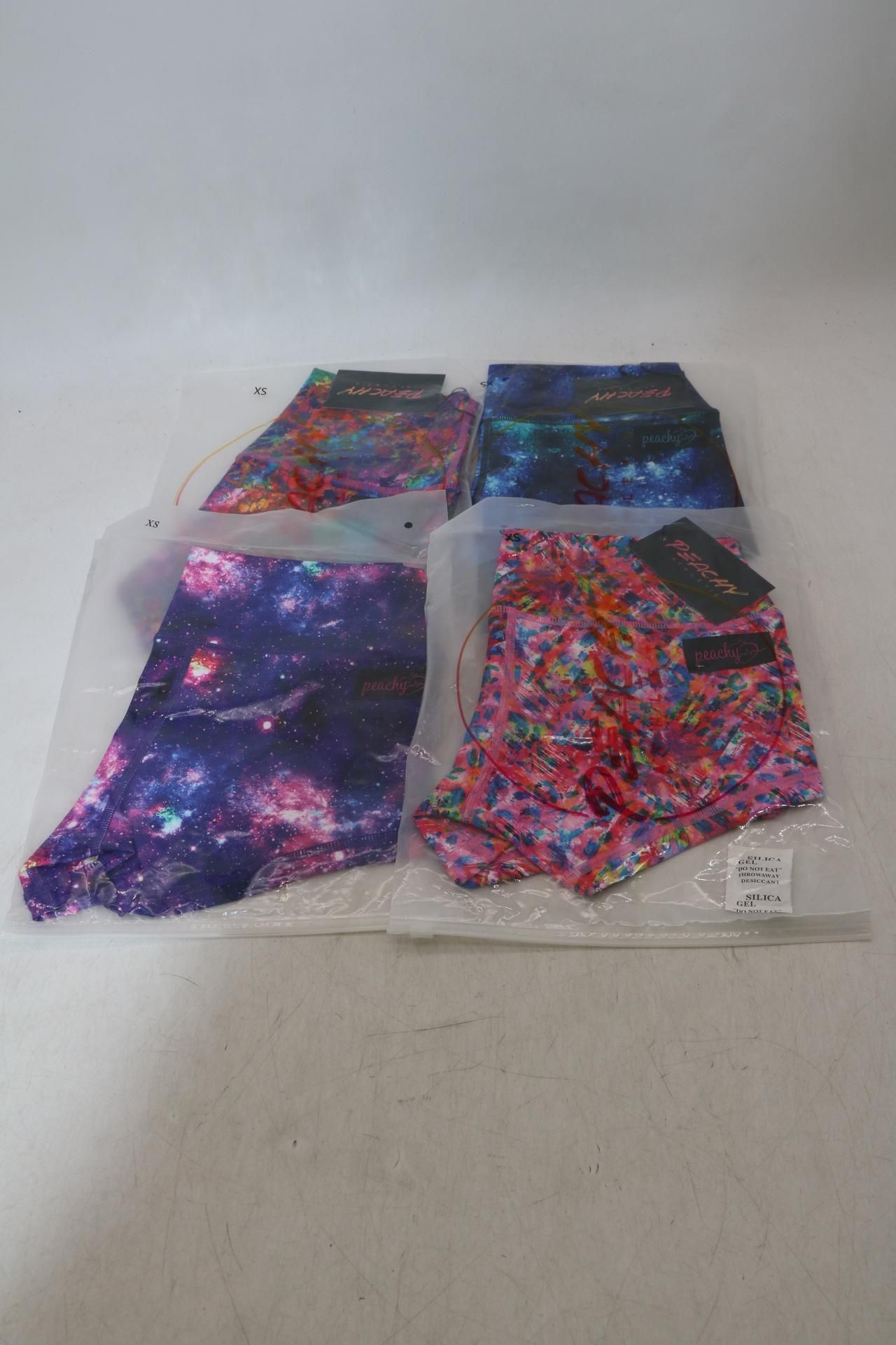 Four pairs of Peachy Athletic Shorts, Multi Colour, XS